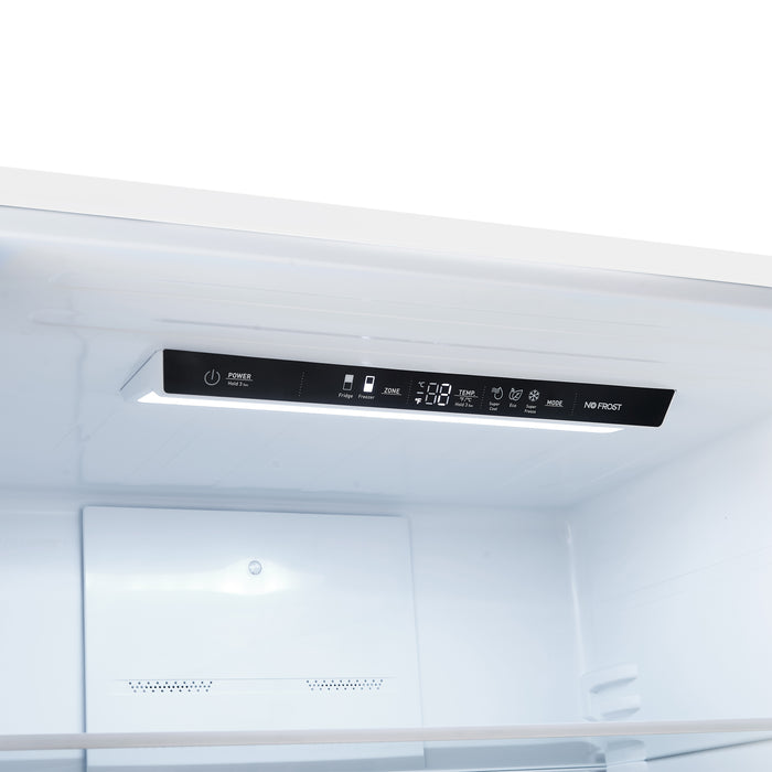 Forno Milano Espresso 31-Inch White Bottom Freezer Refrigerator, 17.2 Cu. Ft., Energy-Efficient, No Frost, Built-In Ice Maker