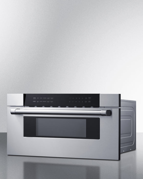 Summit 30" Wide Built-In Drawer Microwave 1.2 cubic feet stainless