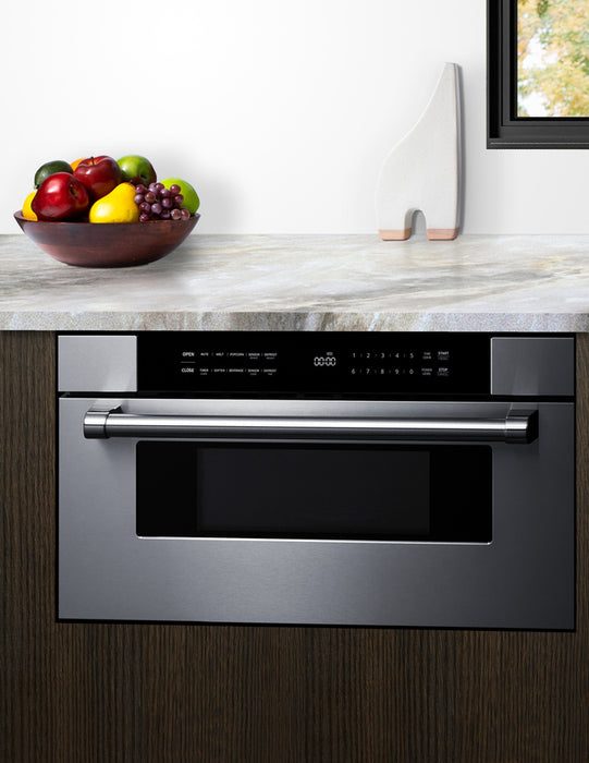 Summit 30" Wide Built-In Drawer Microwave 1.2 cubic feet stainless