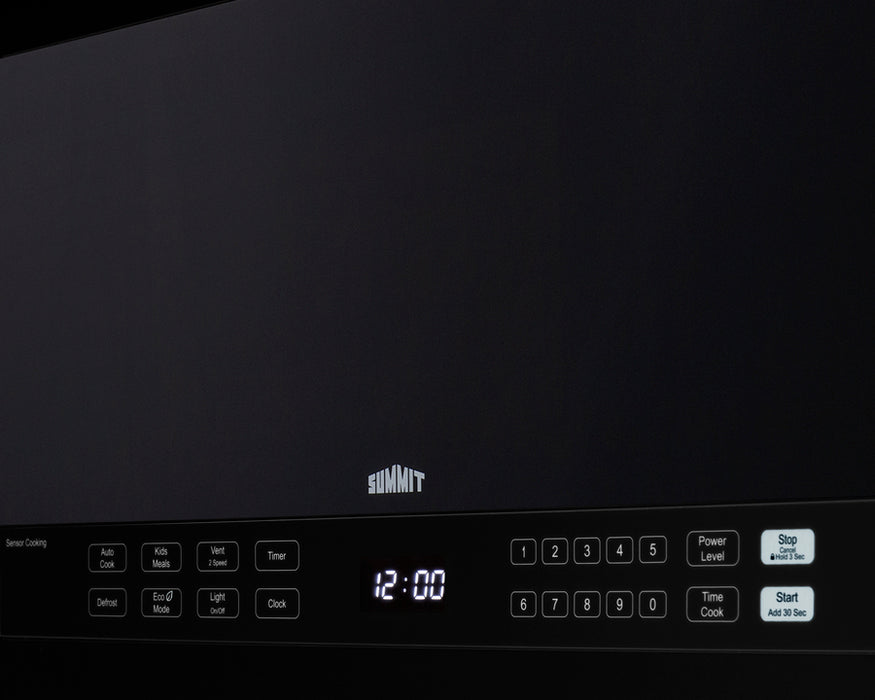 Summit 24" Wide Over-the-Range Microwave Black 1.4 cubic feet