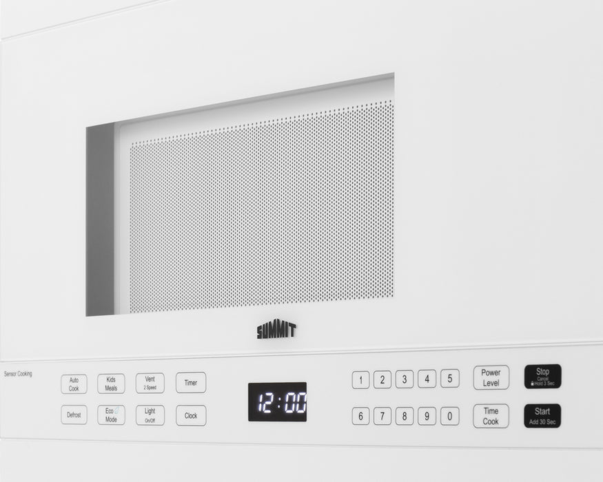 Summit 24" Wide Over-the-Range Microwave White 1.4 cubic feet