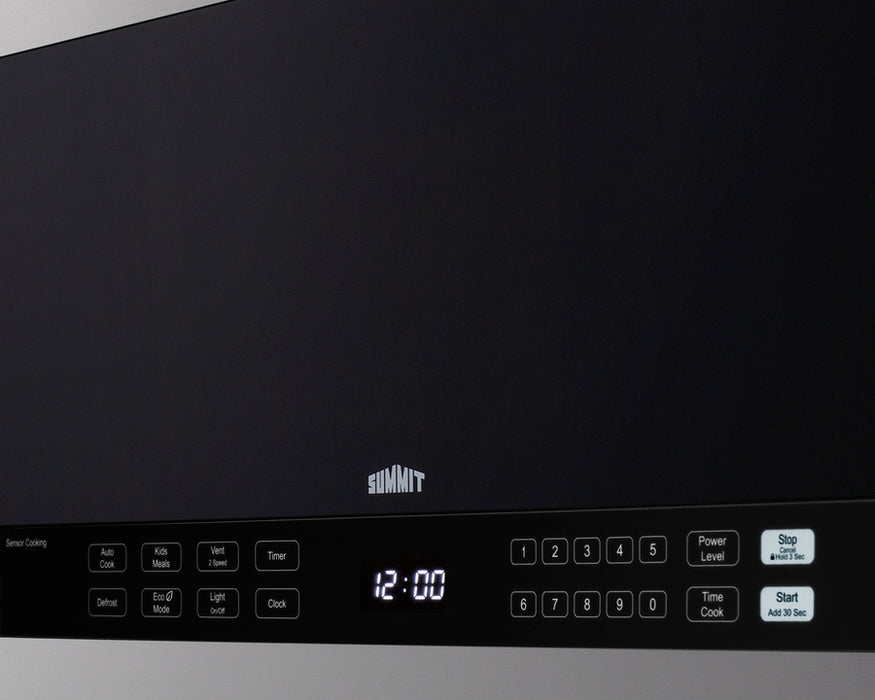 Summit 24" Wide Over-the-Range Microwave Stainless Steel/Black 1.4 cubic feet