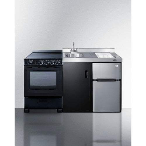 Summit 63" Wide All-in-One Kitchenette with Electric Range