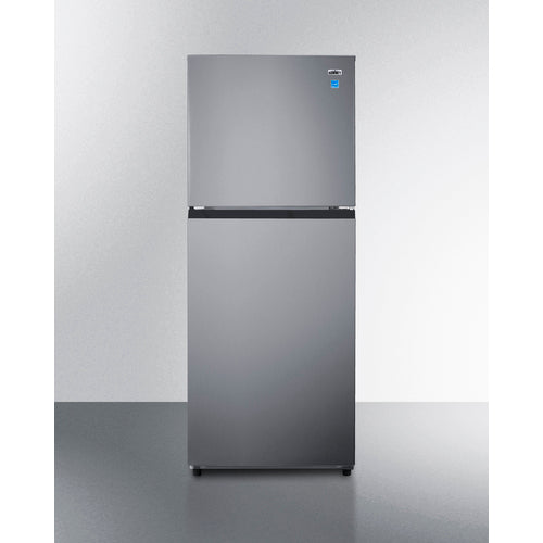 Summit 24" Wide Top Mount Refrigerator-Freezer with Icemaker stainless doors