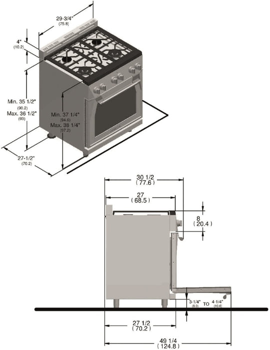 Forza 30 Inch Pro-Style Freestanding Gas Range with Infinito Grates