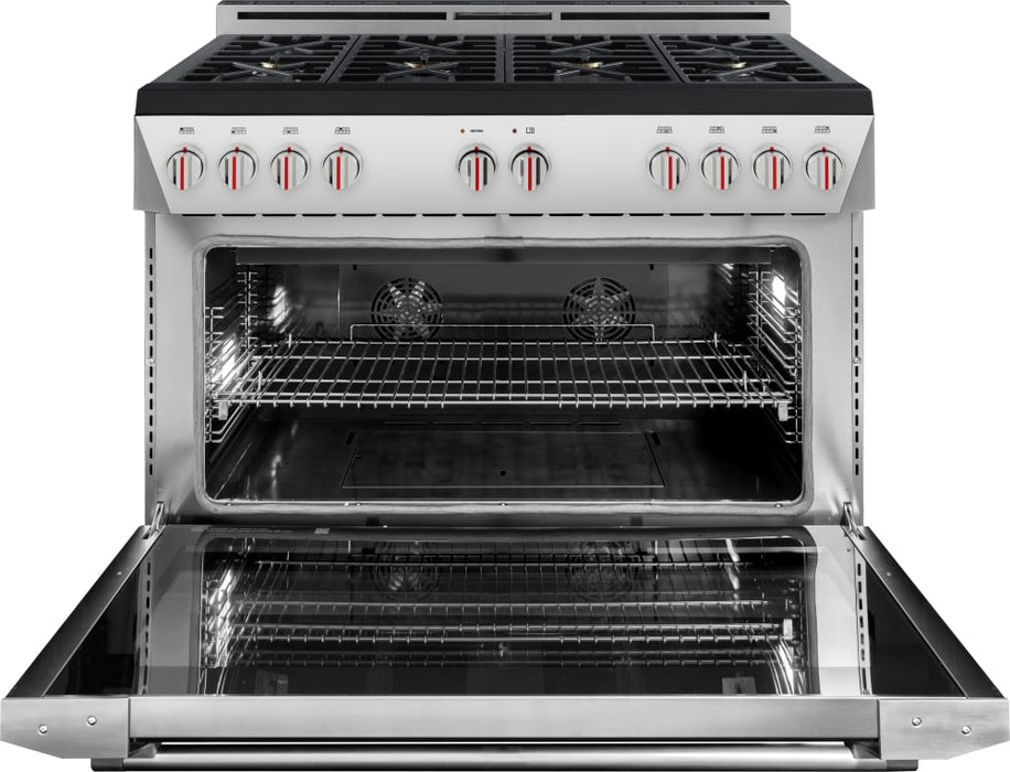 Forza 48 Inch Freestanding Professional Gas Range with 8 Sealed Brass Burners