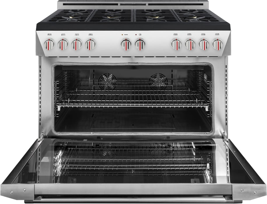 Forza 48 Inch Freestanding Professional Gas Range with 8 Sealed Brass Burners