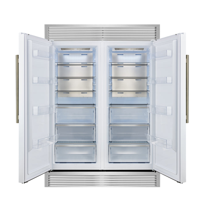 Forno Maderno 2-28-Inch Wide Convertible Refrigerator/Freezer in White, Decorative Trim, 27.2 cu.ft, 84-Inch High, ENERGY STAR Certified