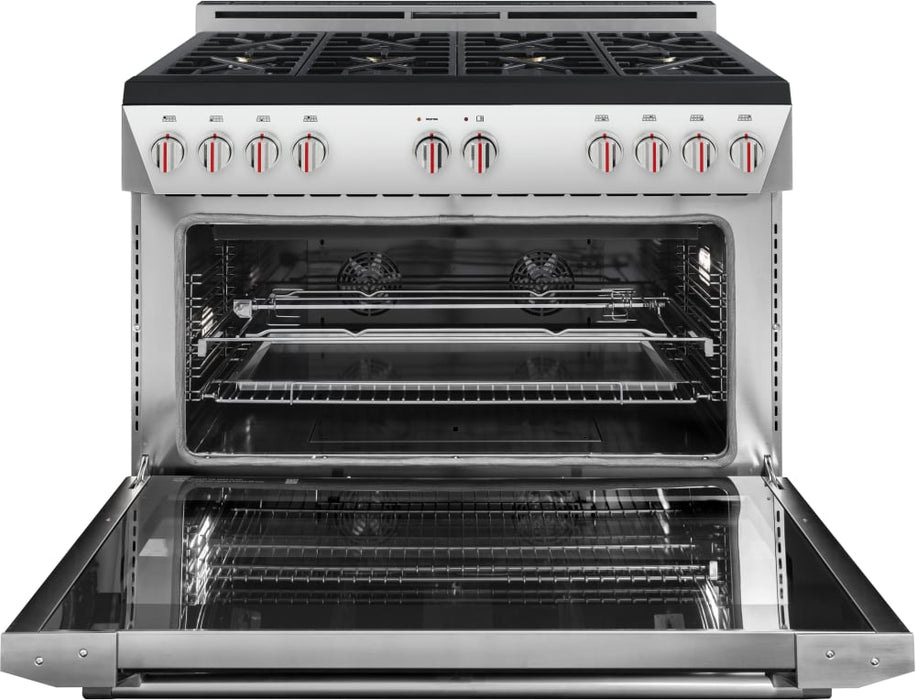 Forza 48 Inch Freestanding Professional Gas Range with 8 Sealed Brass Burners