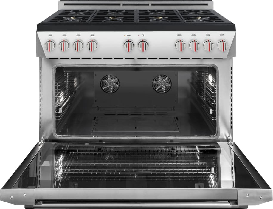 Forza 48 Inch Freestanding Professional Gas Range with 8 Sealed Brass Burners