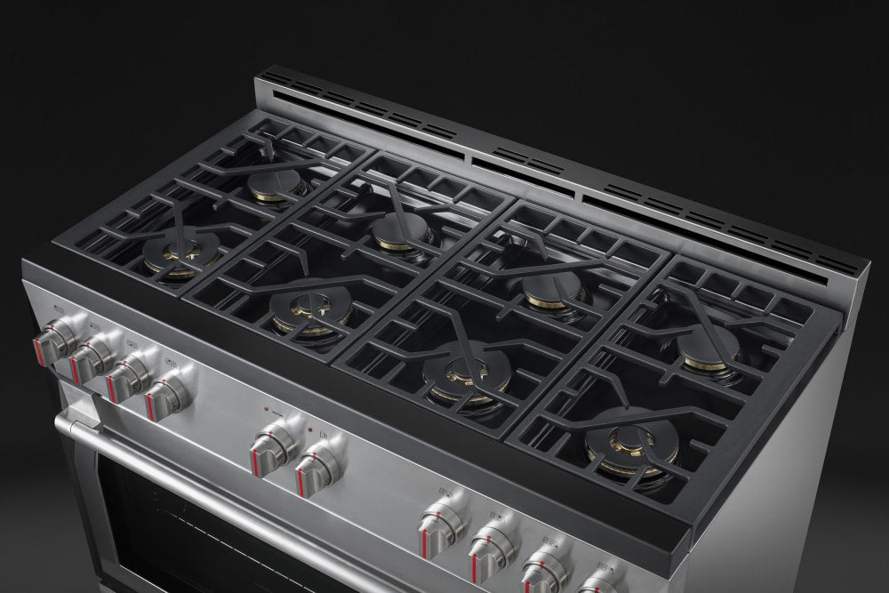 Forza 48 Inch Freestanding Professional Gas Range with 8 Sealed Brass Burners