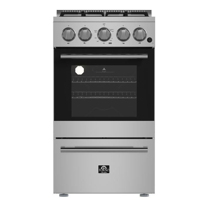 Forno Lamazze 20-Inch Freestanding Gas Range, Compact Design, Energy Efficient