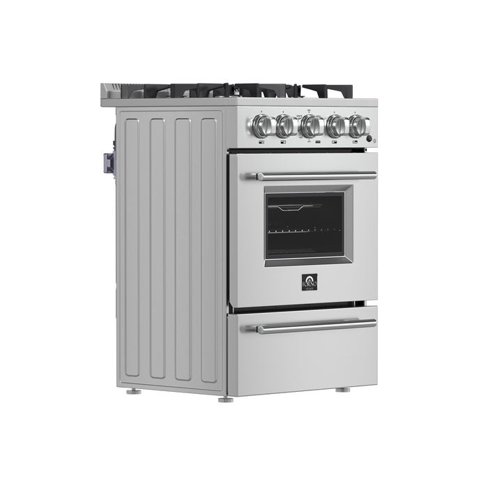 Forno Breno 24-Inch Freestanding Gas Range, Compact Design, Energy Efficient