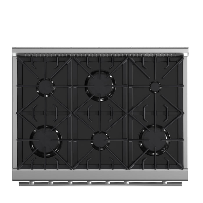 Marco 36-Inch Gas Range Stainless Steel, 6 Burners 67,000 BTU, 5.36 cu.ft. Convection Oven