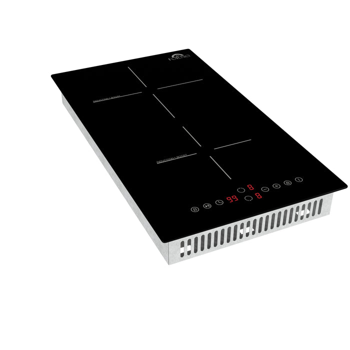 Forno Parco 12-Inch Induction Cooktop, 2 Zones, 3,600W Total Power, Touch Control, 9 Power Levels, Booster Function