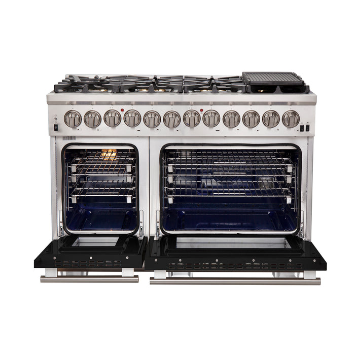 Forno Capriasca 48-Inch Freestanding Dual Fuel Range, 8 Burners, True Convection Oven