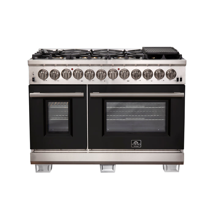 Forno Capriasca 48-Inch Freestanding Dual Fuel Range, 8 Burners, True Convection Oven