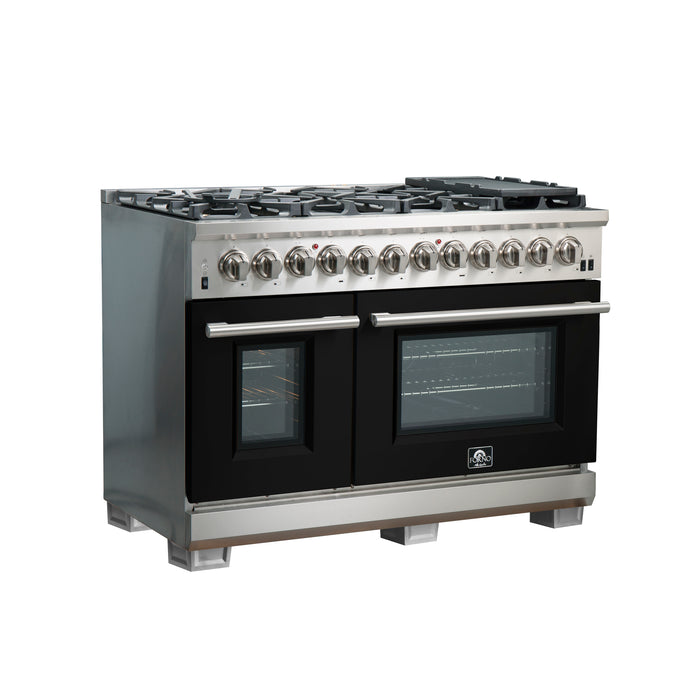 Forno Capriasca 48-Inch Freestanding Dual Fuel Range, 8 Burners, True Convection Oven