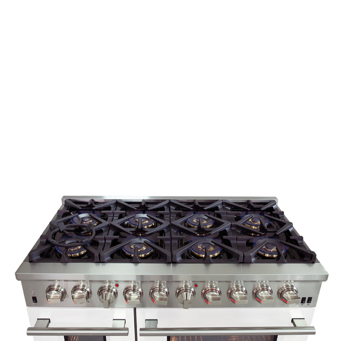 Forno Capriasca 48-Inch Freestanding Dual Fuel Range, 8 Burners, True Convection Oven