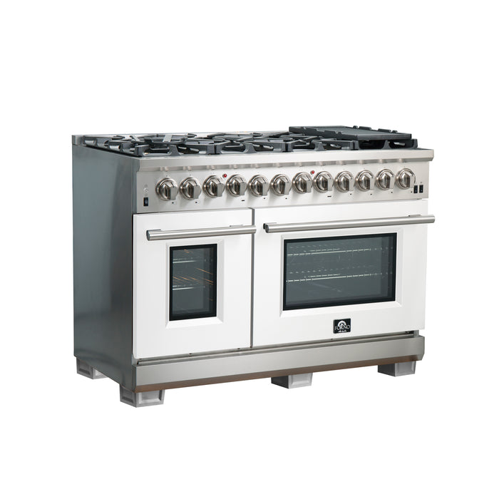 Forno Capriasca 48-Inch Freestanding Dual Fuel Range, 8 Burners, True Convection Oven