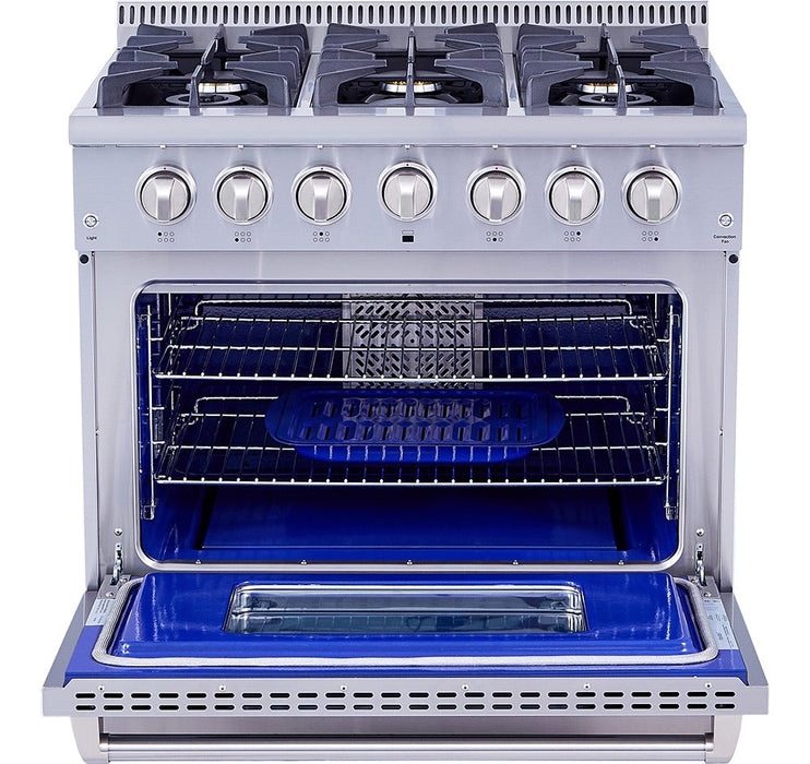 Thor Kitchen 36 Inch Professional Dual Fuel Range in Stainless Steel