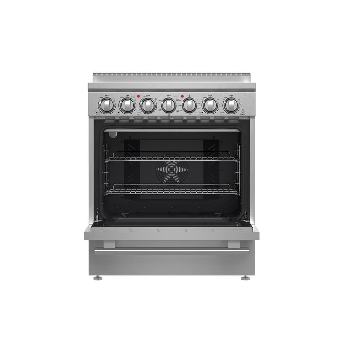 Forno Paolo 30-Inch Freestanding Electric Range, Stainless Steel, 4.38 cu.ft, True Convection Oven, Energy Efficient