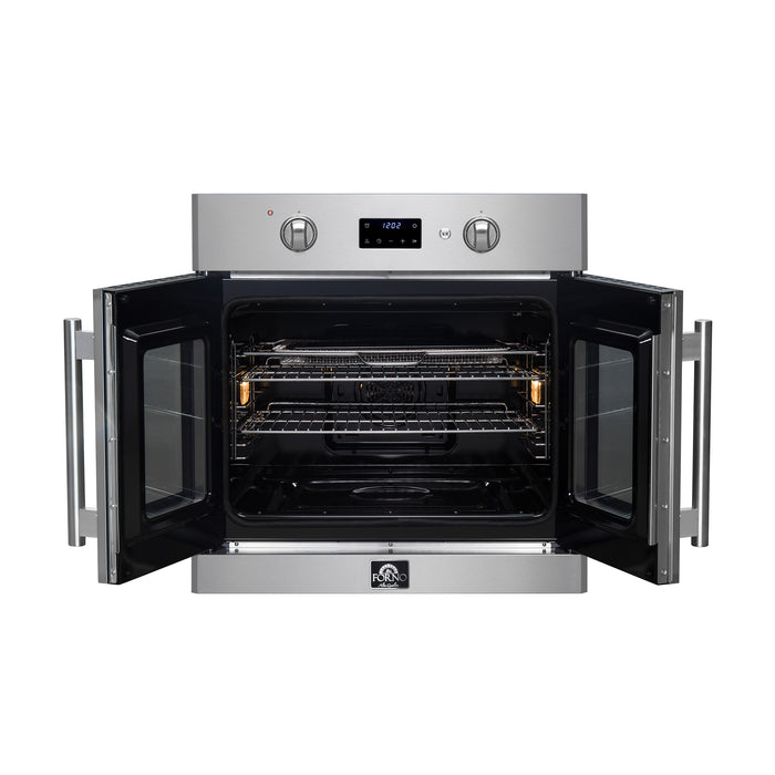 Forno Asti 30-Inch French Door Electric Wall Oven in Stainless Steel, 3.68 cu. ft. True Convection, 3,600W, Air Fry, Sous Vide, Self-Clean