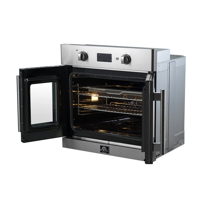 Forno Asti 30-Inch French Door Electric Wall Oven in Stainless Steel, 3.68 cu. ft. True Convection, 3,600W, Air Fry, Sous Vide, Self-Clean