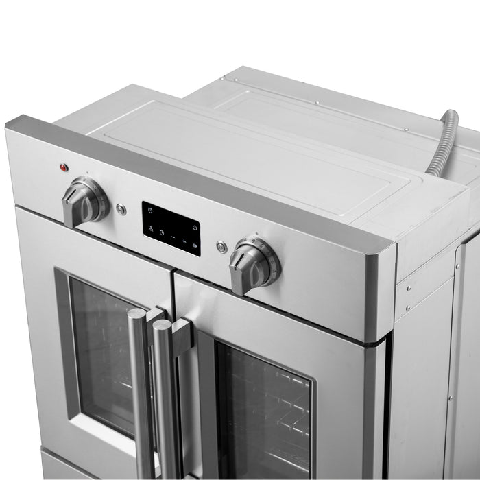 Forno Gallico 30-Inch Electric French Door Wall Oven, Stainless Steel, True Convection, Air Fry, Self-Cleaning