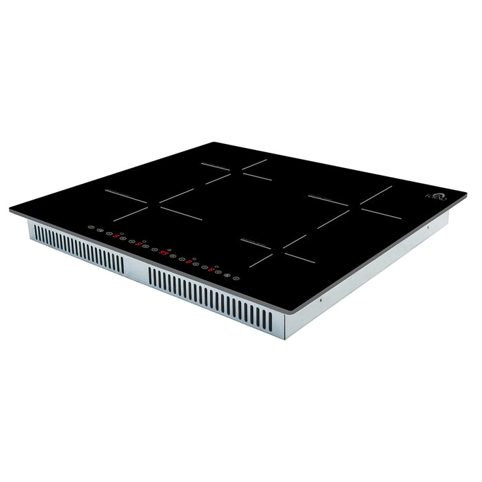 Forno Parco 24-Inch Induction Cooktop, 4 Zones, 7,200W Total Power, Touch Control, 9 Power Levels, Booster Function