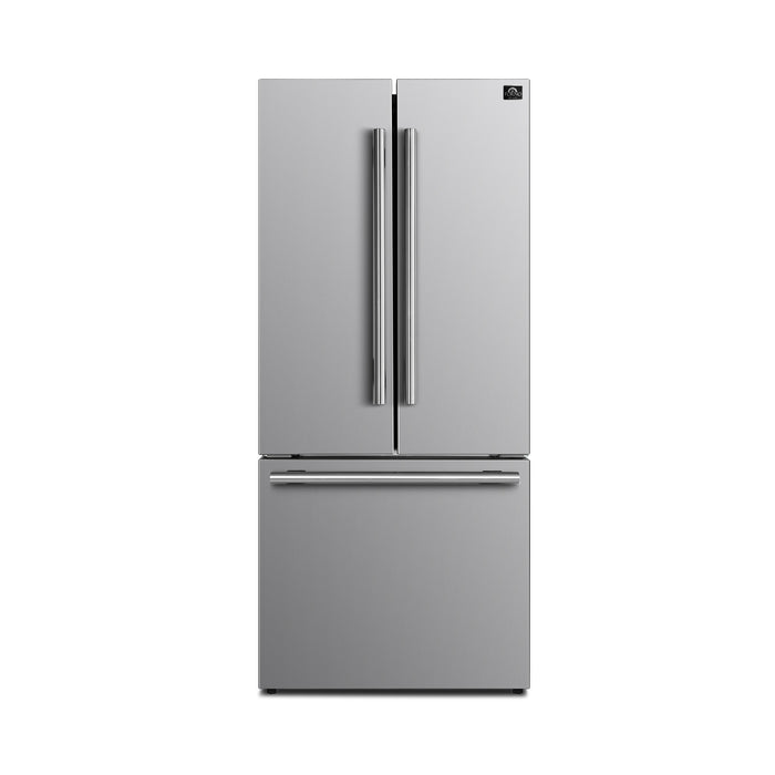 FORNO Premium 2-Piece Kitchen Bundle - Marco 30-inch Gas Range Stainless Steel, Forno Gallipoli 30" French Door Refrigerator with Bottom Freezer 17.5 cu. ft Capacity - FBDL-021-02CAUS