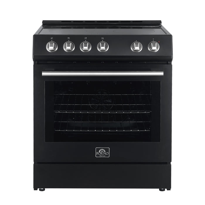 Forno Leonardo Espresso 30-Inch Black Electric Range, True Convection, Energy Efficient