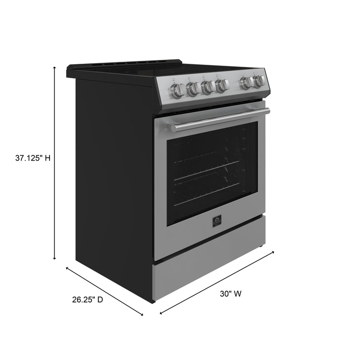 Forno Leonardo Espresso 30-Inch Stainless Steel Electric Range, True Convection, Energy Efficient