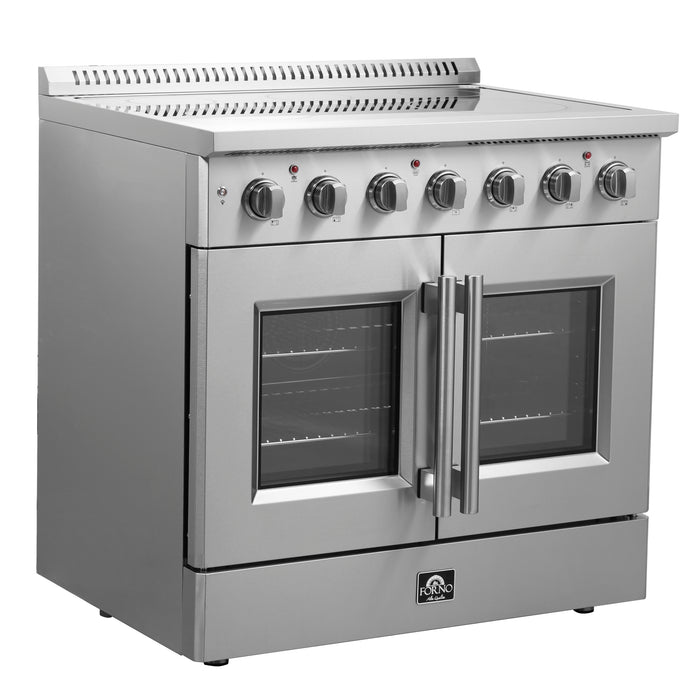 Forno Galiano 36-Inch Freestanding French Door Electric Range, True Convection, Energy Efficient