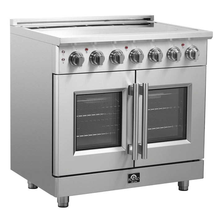 Forno Massimo 36-Inch Freestanding French Door Electric Range, True Convection Oven