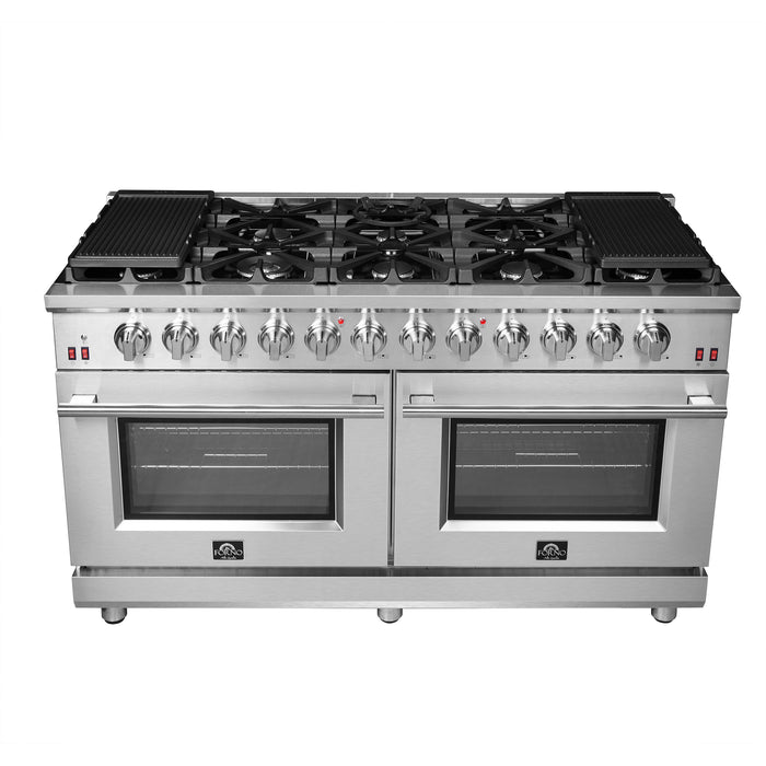 Forno Massimo 60-Inch Freestanding Gas Range, 10 Burners, True Convection Oven