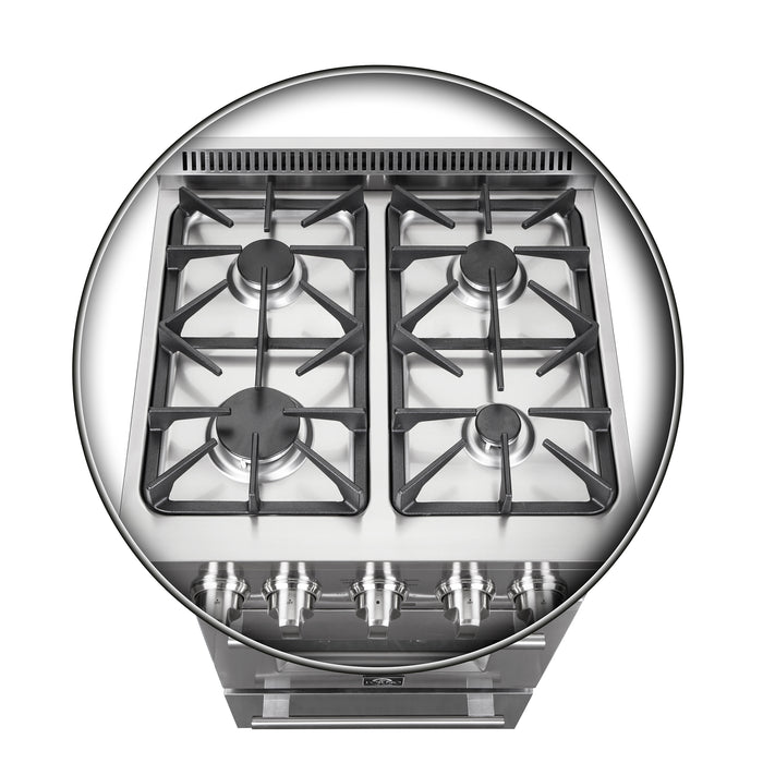 Forno Breno 24-Inch Freestanding Gas Range, Compact Design, Energy Efficient