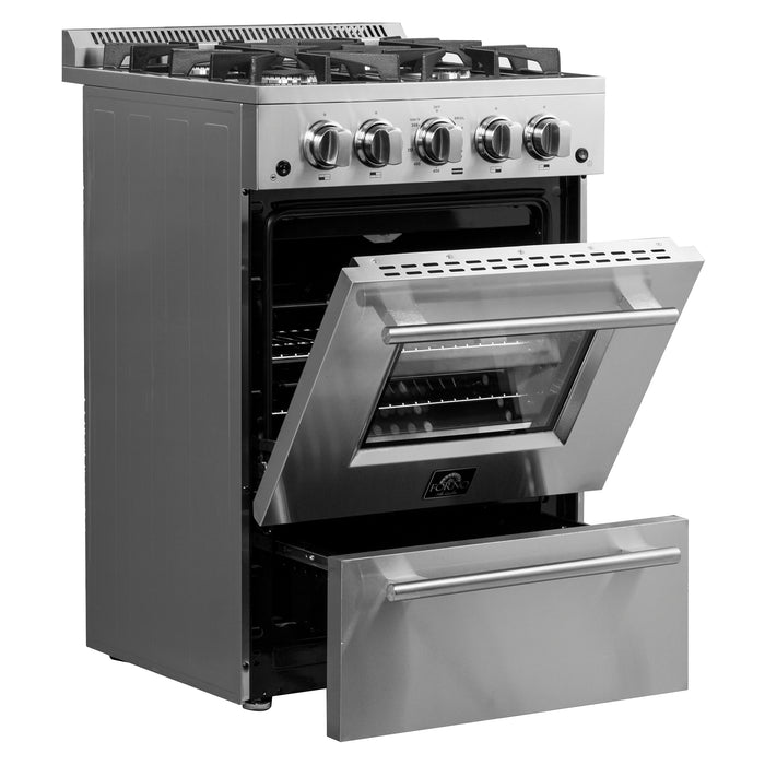 Forno Breno 24-Inch Freestanding Gas Range, Compact Design, Energy Efficient