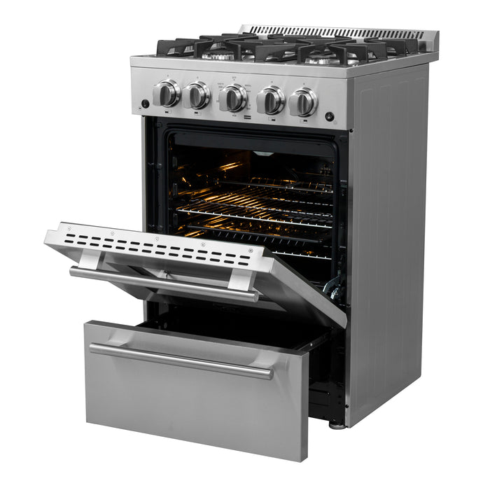 Forno Breno 24-Inch Freestanding Gas Range, Compact Design, Energy Efficient