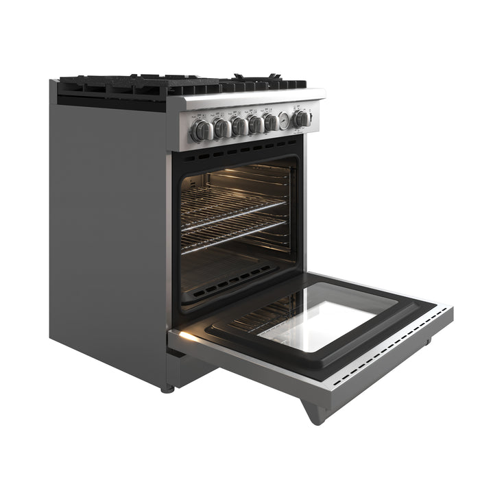 Forno Lazio 30-Inch Freestanding Gas Range, 4 Burners, Convection Oven, Energy Efficient