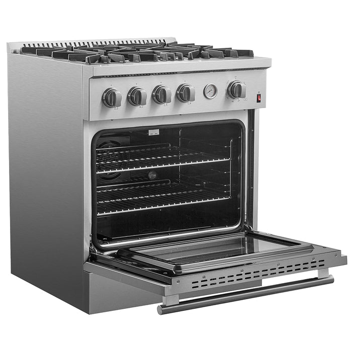 Marco 30-inch Gas Range Stainless Steel, 4 Burners 37,000 BTU, 4.32 cu.ft. Convection Oven