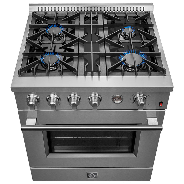 Marco 30-inch Gas Range Stainless Steel, 4 Burners 37,000 BTU, 4.32 cu.ft. Convection Oven