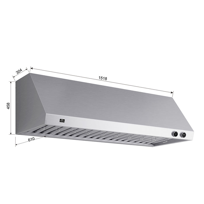 Forno Biagio 60-Inch Wall Mounted Range Hood, Stainless Steel, Heavy Duty