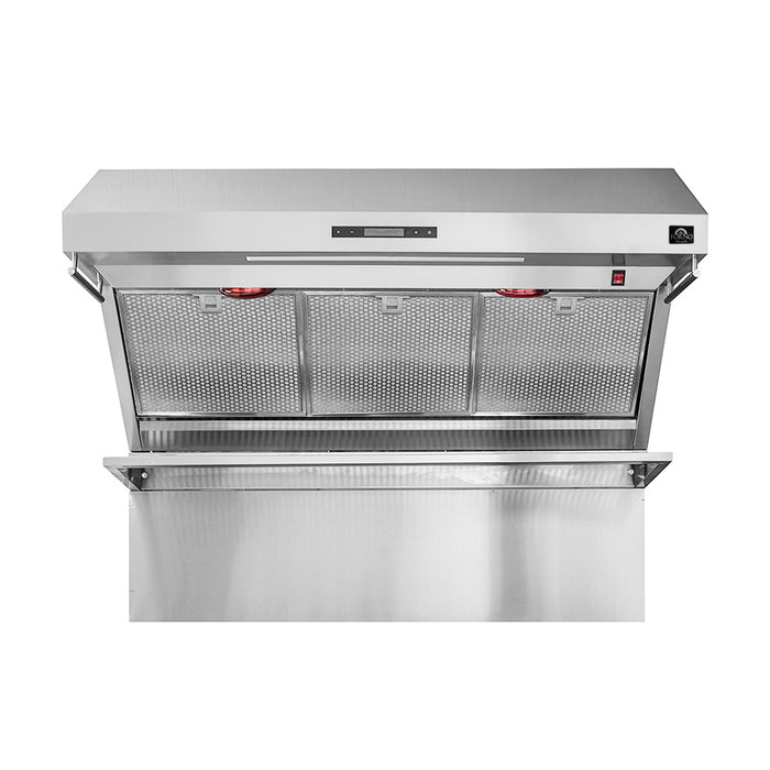 FORNO Premium 3-Piece Kitchen Bundle - FORNO Capriasca 48" Freestanding Gas Range, FORNO Rizzuto 60" W. Dual Combo Convertible Refrigerator, FORNO 48" Wall Mount Range Hood - FBDL-019-05US