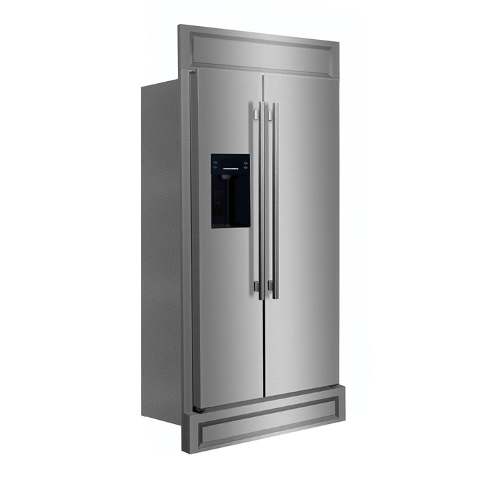 Forno Salerno 40-Inch Built-In Stainless Steel Refrigerator, 20 cu.ft, Modern Decorative Grill, ENERGY STAR Certified