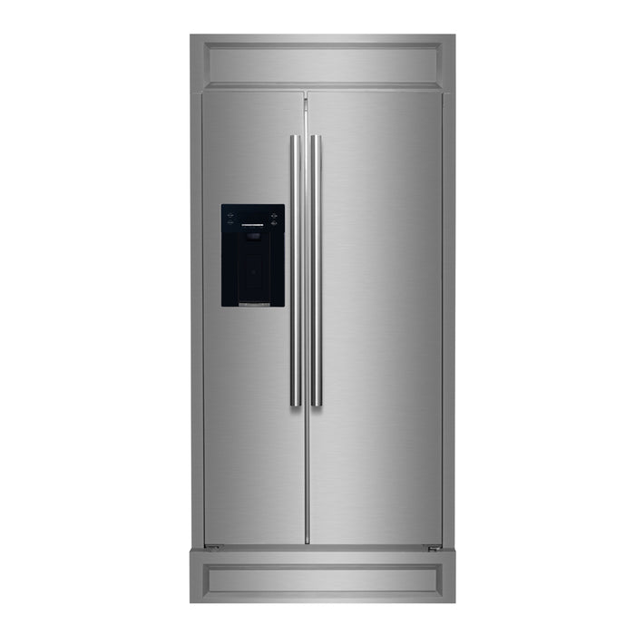 Forno Salerno 40-Inch Built-In Stainless Steel Refrigerator, 20 cu.ft, Modern Decorative Grill, ENERGY STAR Certified