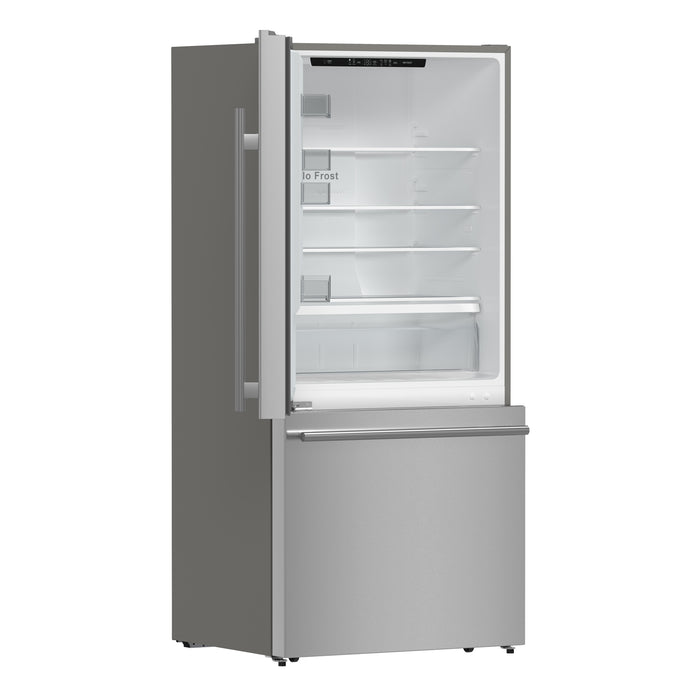 Forno Milano Espresso 31-Inch Stainless Steel Bottom Freezer Refrigerator, 17.2 cu.ft., Built-In Ice Maker, ENERGY STAR