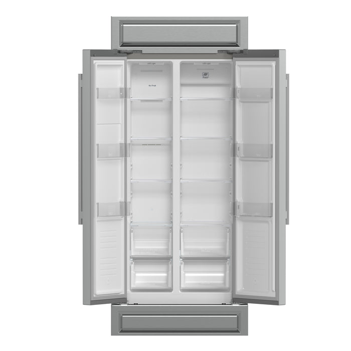 Forno Salerno 37-Inch Built-In Stainless Steel Refrigerator, 15.6 cu.ft, Modern Decorative Grill, ENERGY STAR Certified