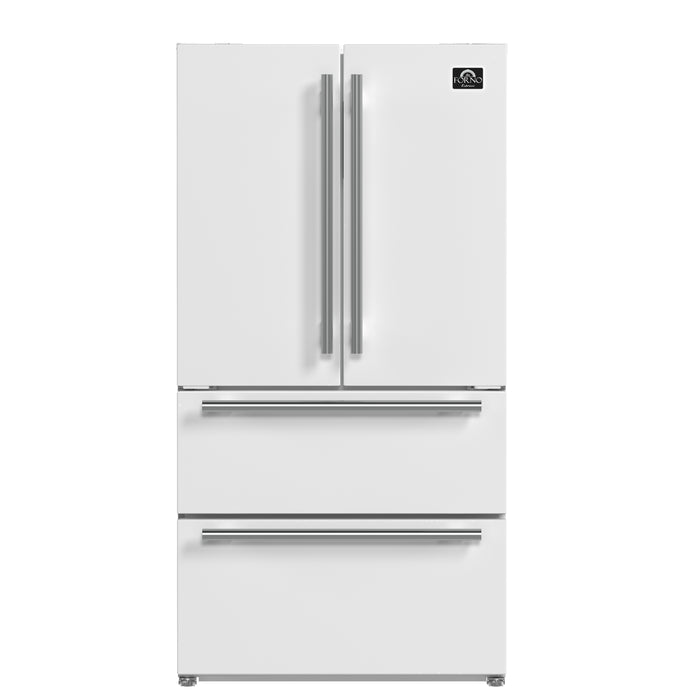 Forno Moena Espresso 36-Inch White French Door Refrigerator, 19.2 Cu. Ft., Frost-Free, Automatic Ice Maker, ENERGY STAR Certified