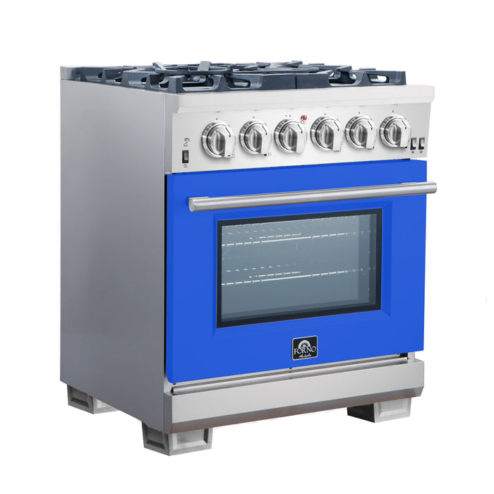 Forno Capriasca 30-Inch Freestanding Gas Range, 4 Burners, True Convection Oven